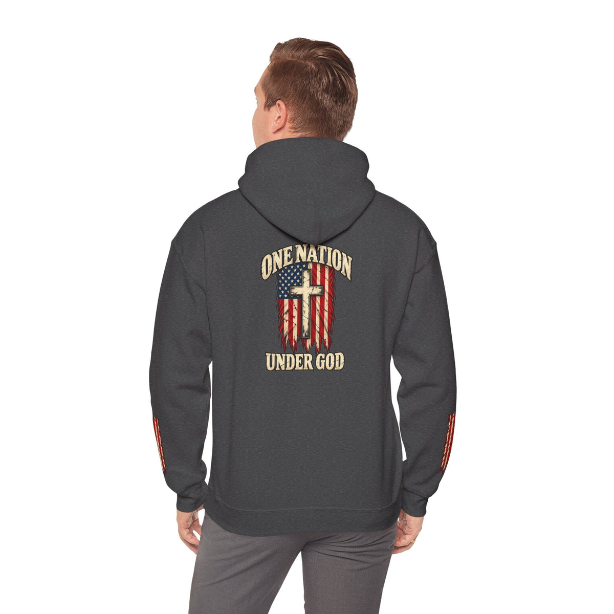 One Nation Under God Patriotic Cross Hoodie