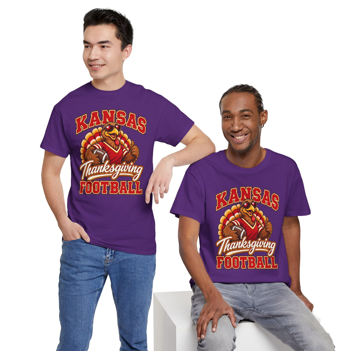 Kansas Thanksgiving Football T‑Shirt — Turkey Mascot Holiday Game Tee