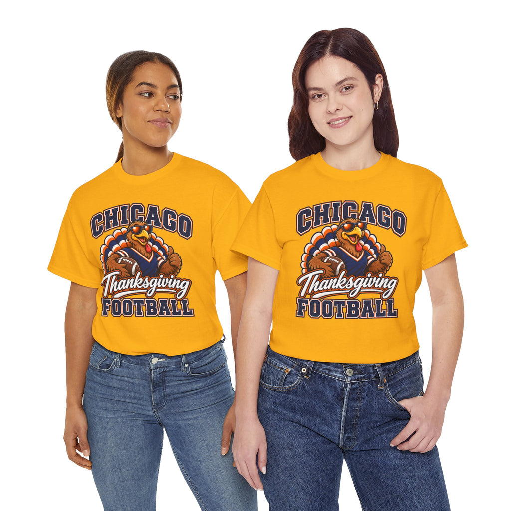 Chicago Thanksgiving Football T-Shirt — Turkey Mascot Game Day Tee