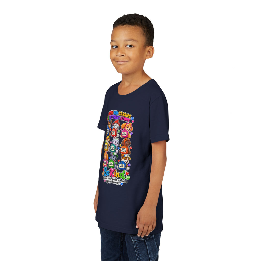 Be Kind Youth Short Sleeve Tee – Colorful Cartoon Character Shirt