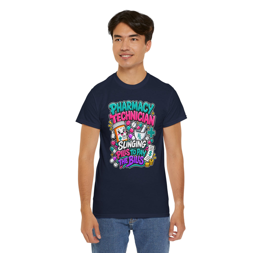 Pharmacy Technician T‑Shirt — "Slinging Pills to Pay the Bills" Graphic Tee