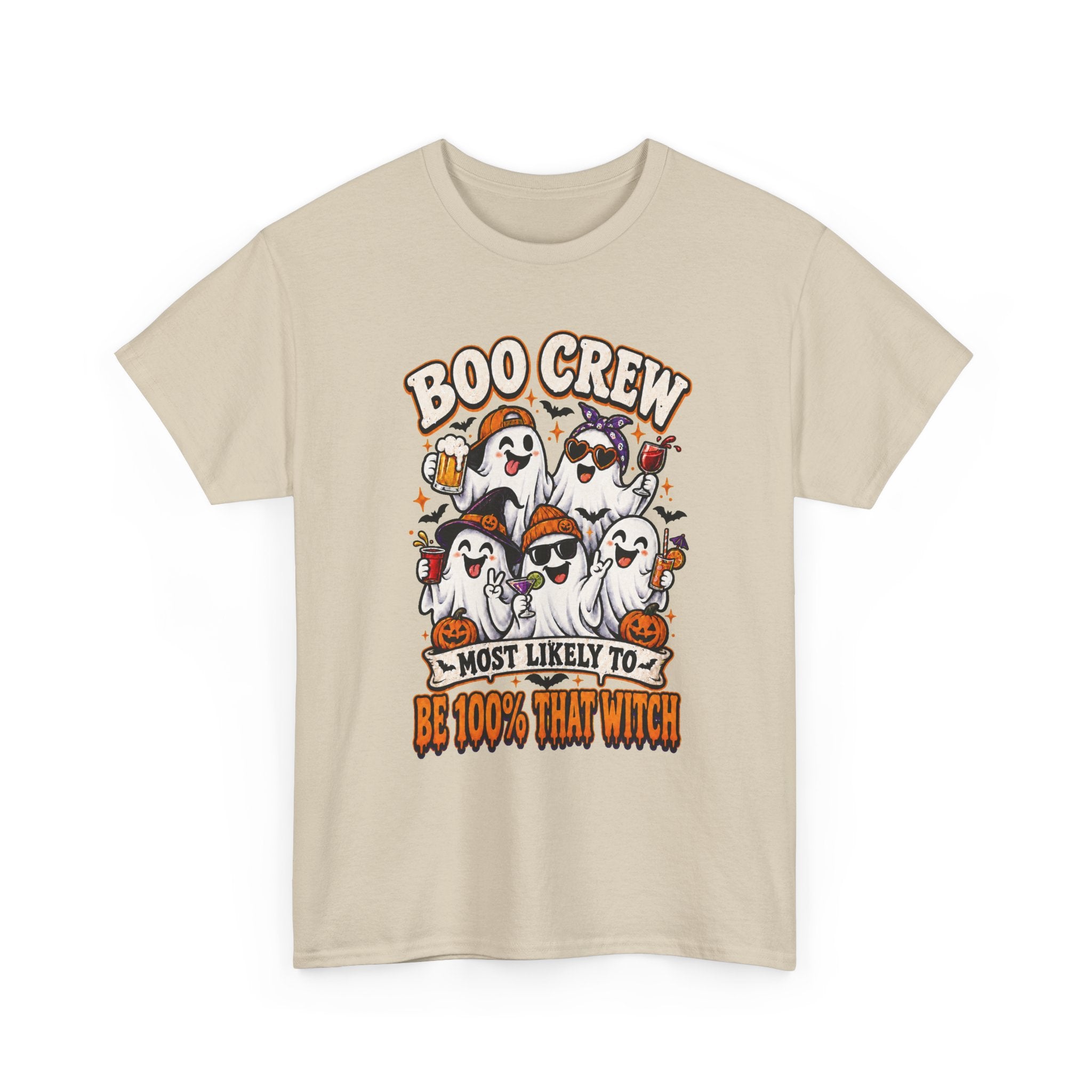 Boo Crew Halloween T-Shirt – "Most Likely To Be 100% That Witch" Ghosts Tee