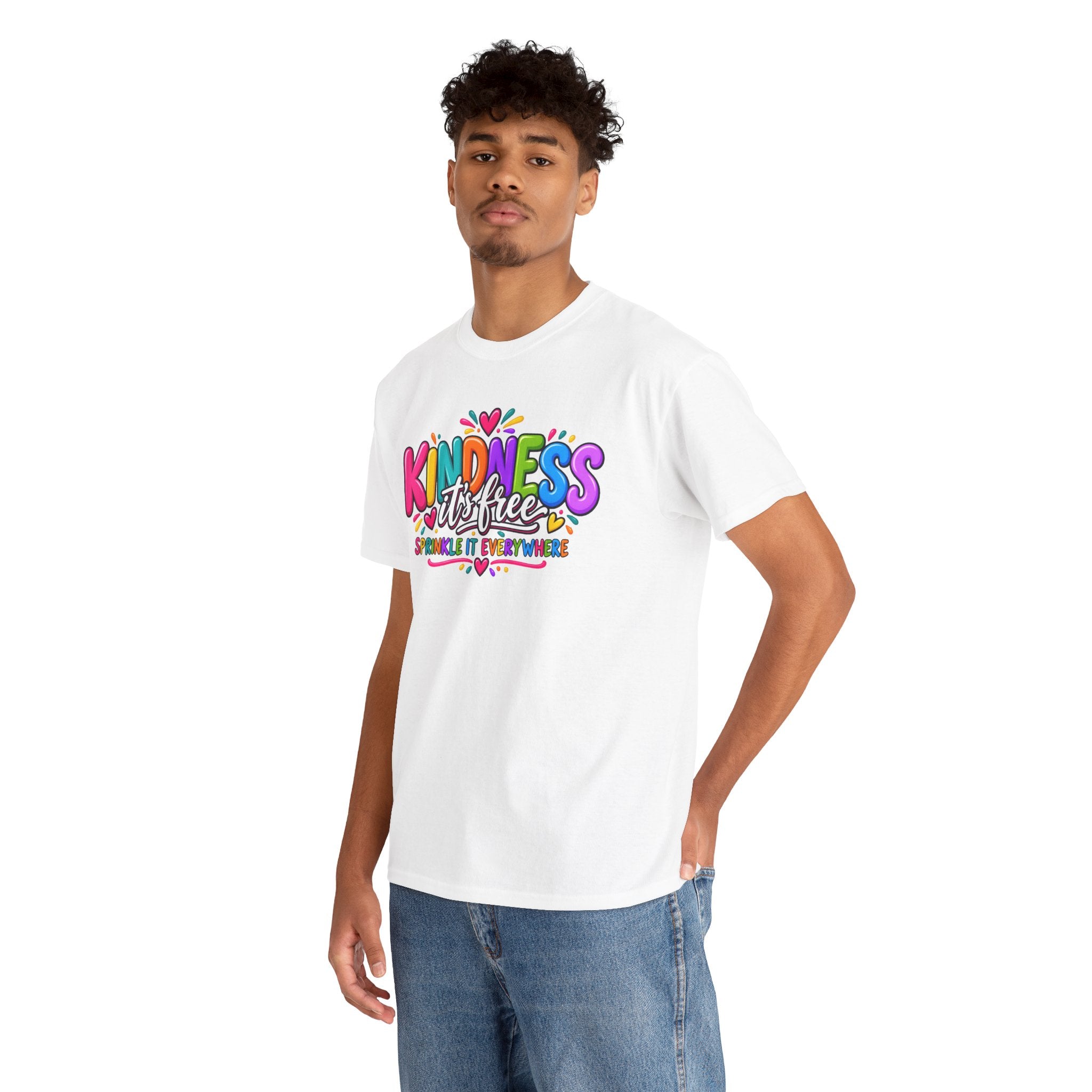 Kindness Is Free Rainbow Tee — Cute Positive Message T-Shirt
