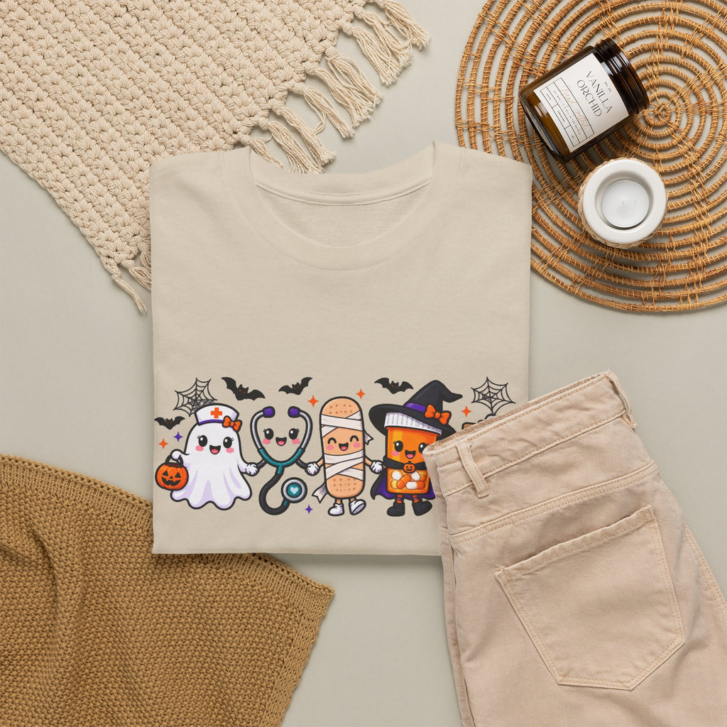 Halloween Candy Characters Tee — Cute Trick-or-Treat Ghosts & Candy Corn Shirt