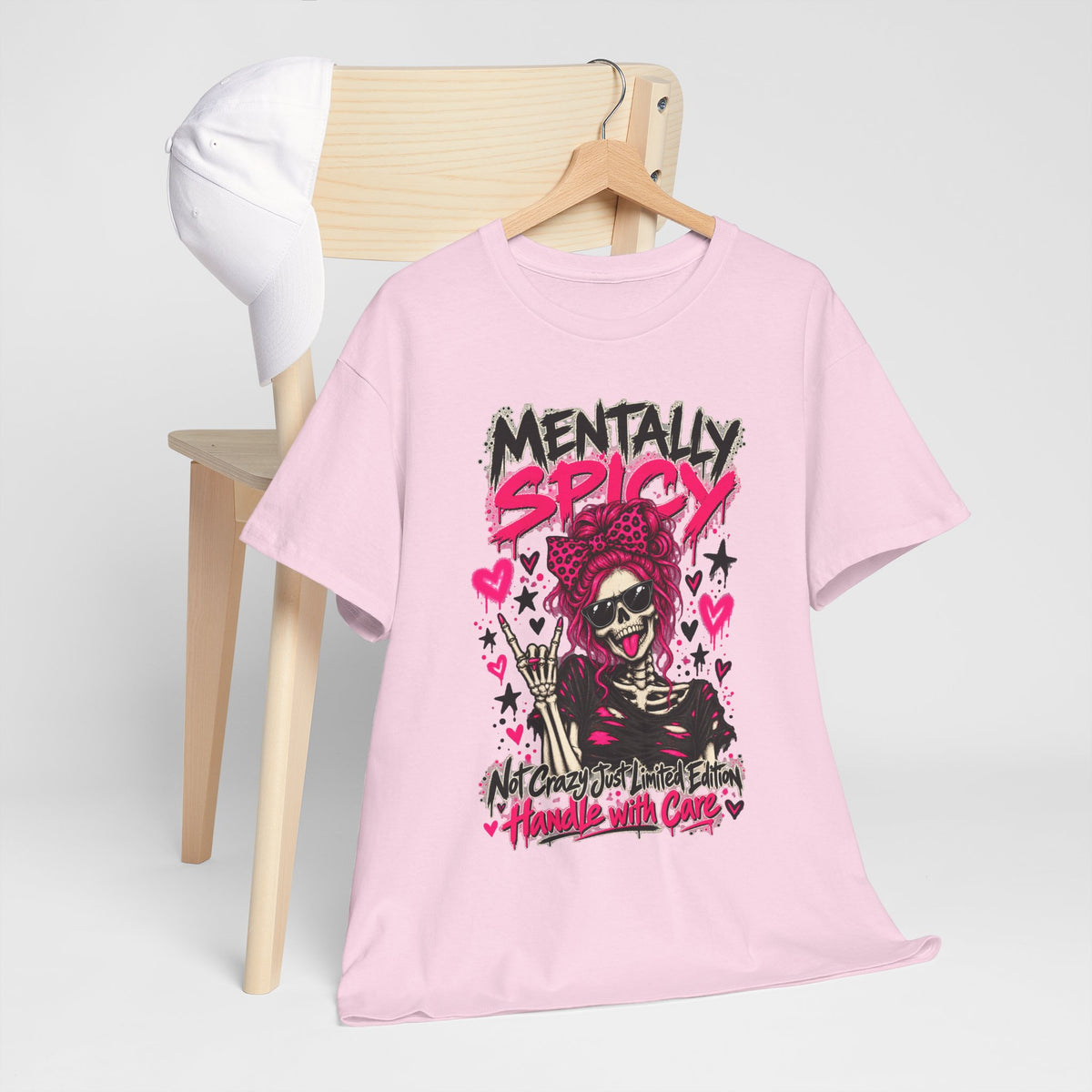Mentally Spicy Skeleton Graphic T-Shirt