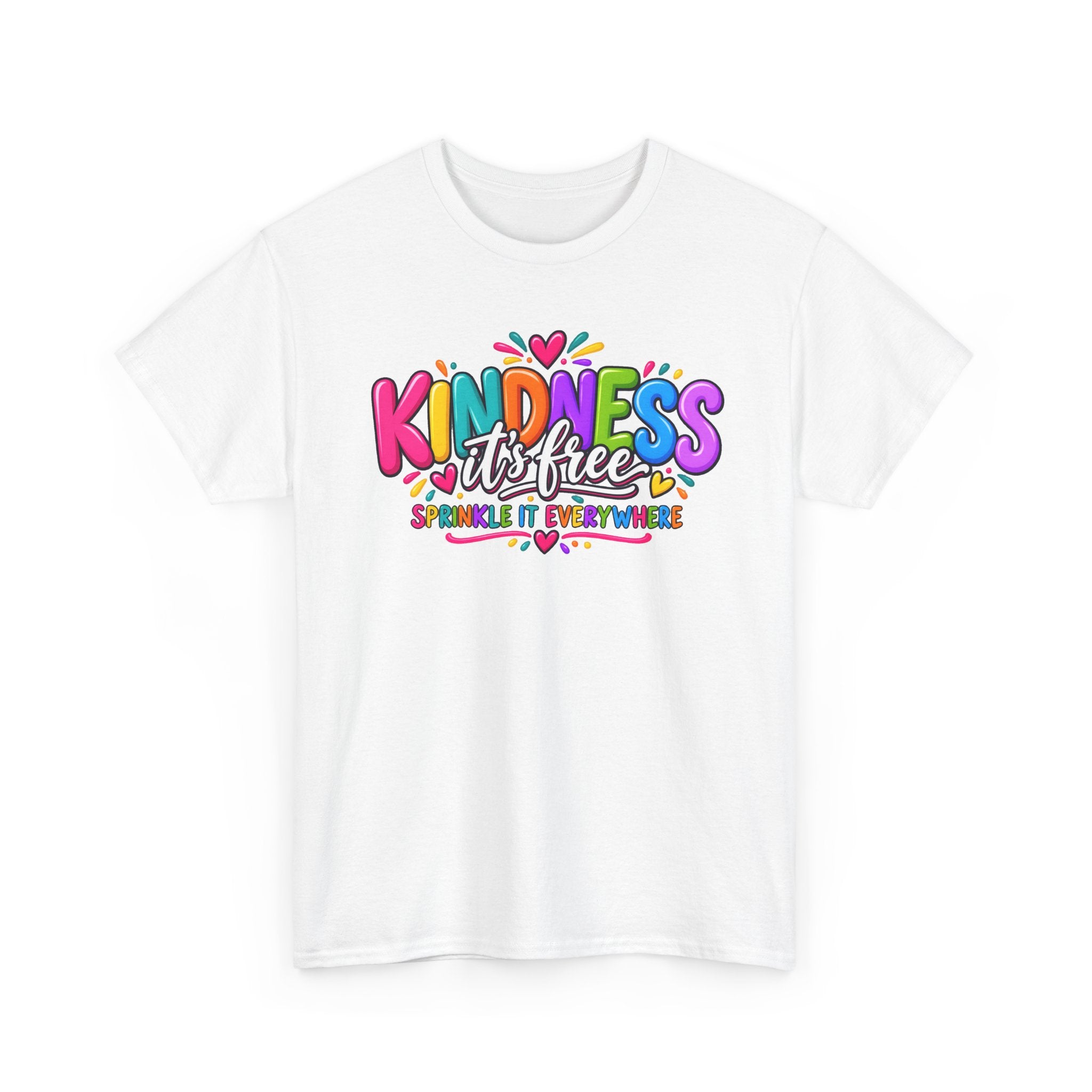 Kindness Is Free Rainbow Tee — Cute Positive Message T-Shirt