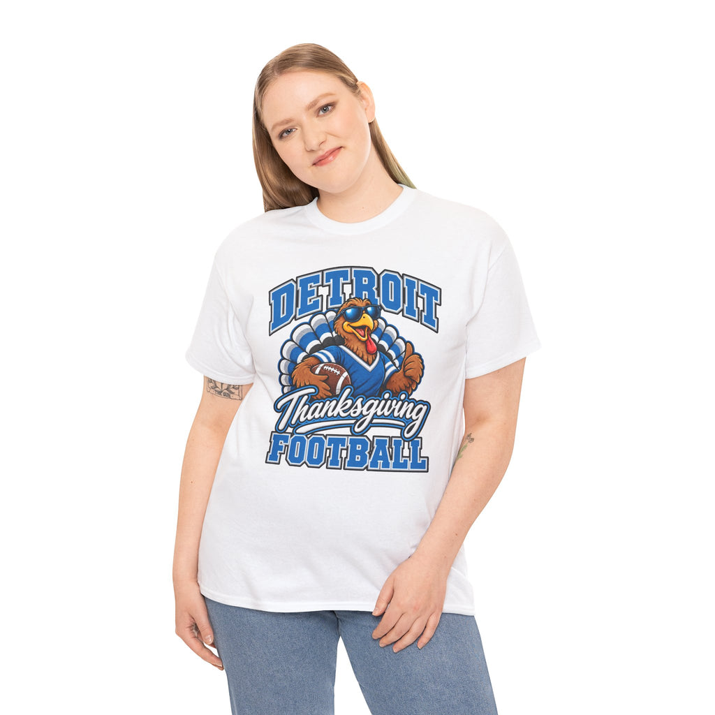 Detroit Thanksgiving Football Tee — Turkey Mascot Game Day Shirt