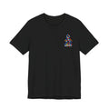 Autism Awareness Ribbon Chest Tee — 'Different, Not Less' Short Sleeve T-Shirt