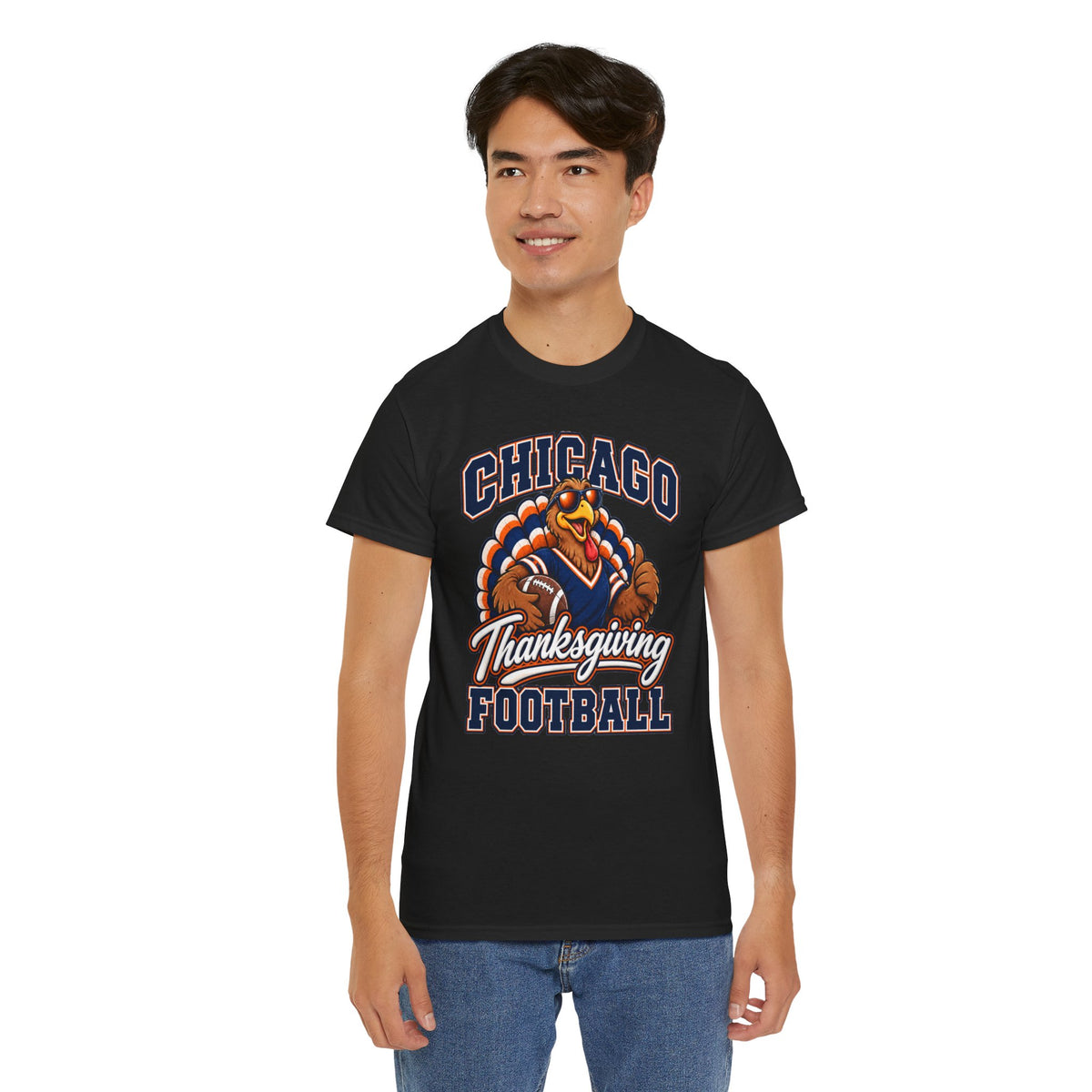 Chicago Thanksgiving Football T-Shirt — Turkey Mascot Game Day Tee