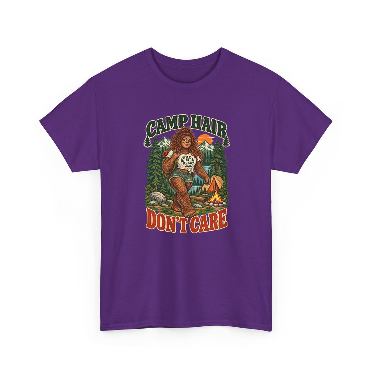 Camp Hair Don't Care T-Shirt — Retro Camping Graphic Tee