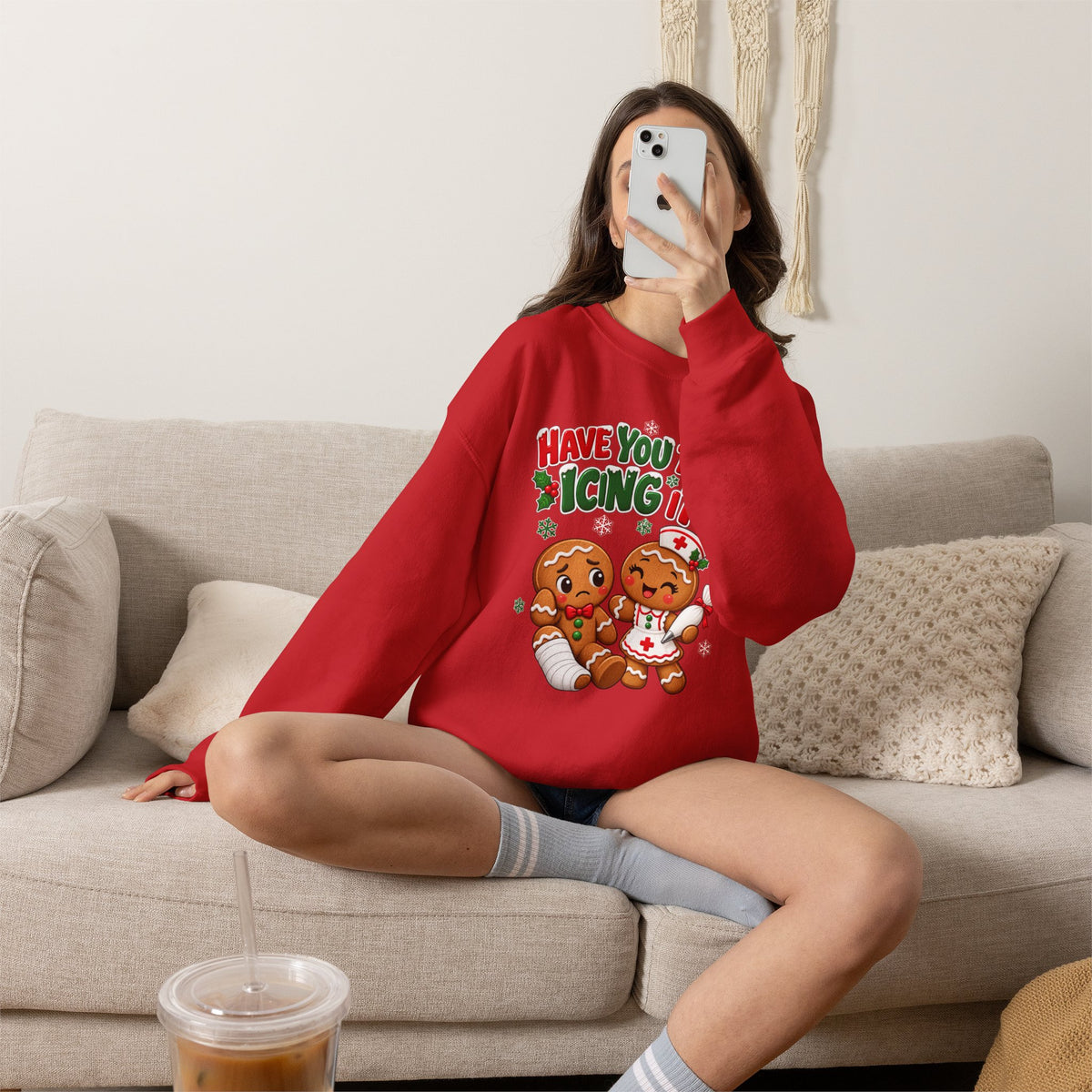Have You Tried Icing It? Gingerbread Couple Christmas Sweatshirt