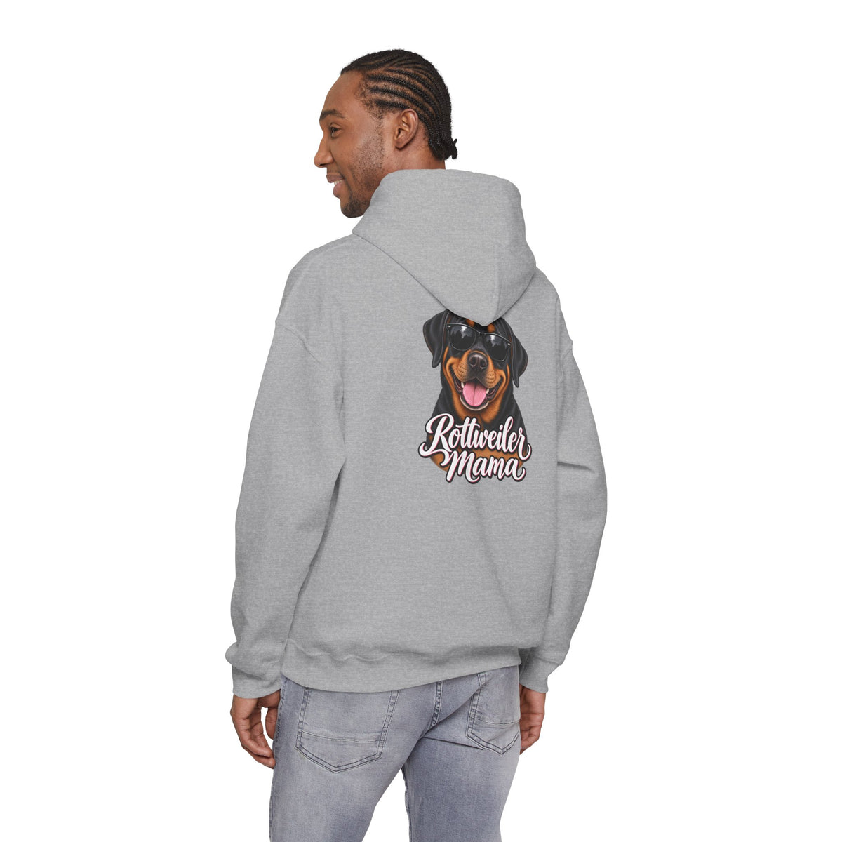 Rottweiler Mama Hoodie — Cute Rottie Portrait Pullover for Dog Moms