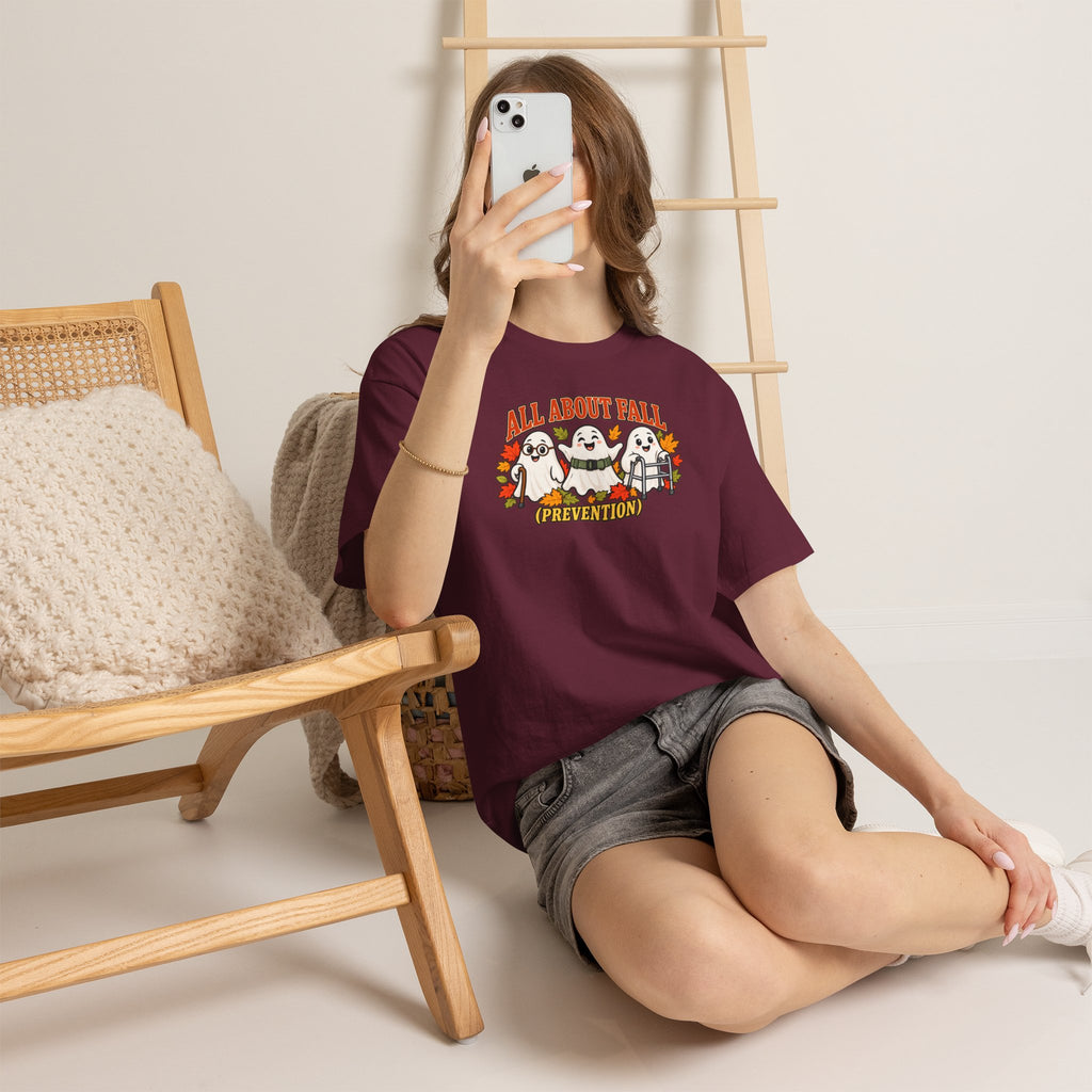 All About Fall (Prevention) Ghost Tee — Cute Halloween Autumn T-Shirt