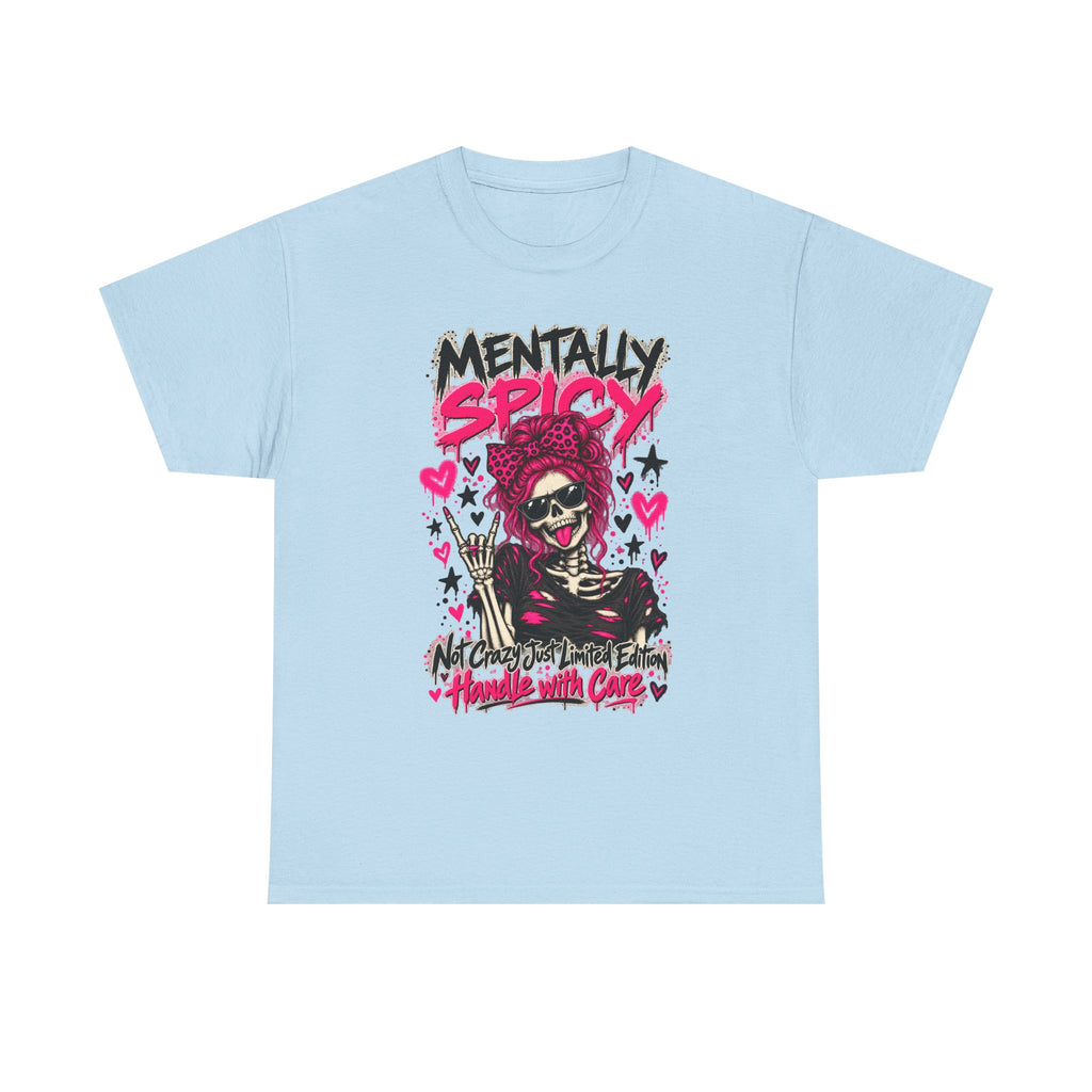 Mentally Spicy Skeleton Graphic T-Shirt