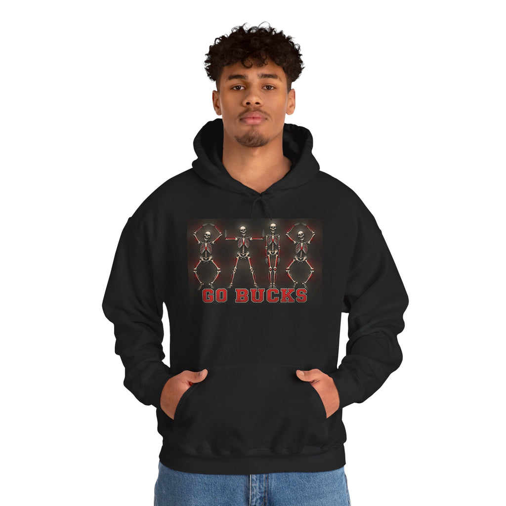 Go Bucks Hoodie — Vintage Red Deer Antlers Graphic Hooded Sweatshirt
