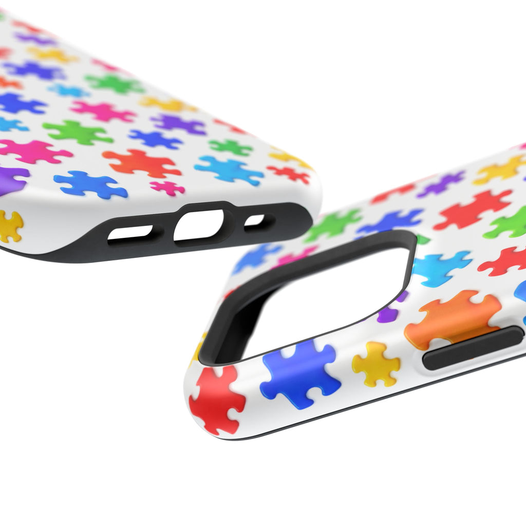 Autism Puzzle Pattern Magnetic Impact-Resistant Phone Case