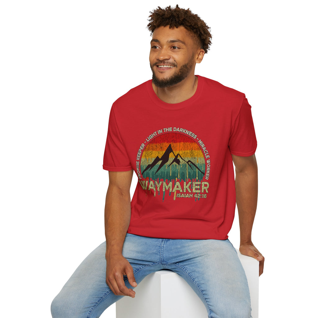 Waymaker Mountain T-Shirt — “Promise Keeper, Light in the Darkness” Christian Graphic Tee