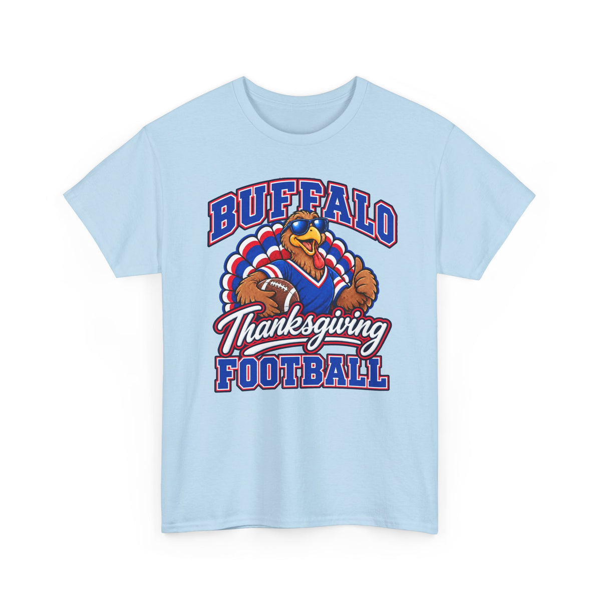 Buffalo Thanksgiving Football T-Shirt — Turkey Mascot Game Day Tee
