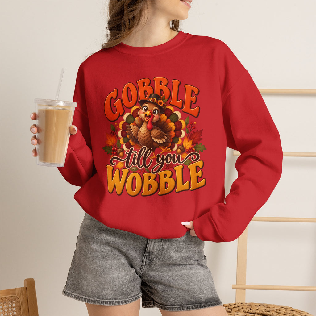 Thanksgiving Turkey 'Gobble Till You Wobble' Crewneck Sweatshirt