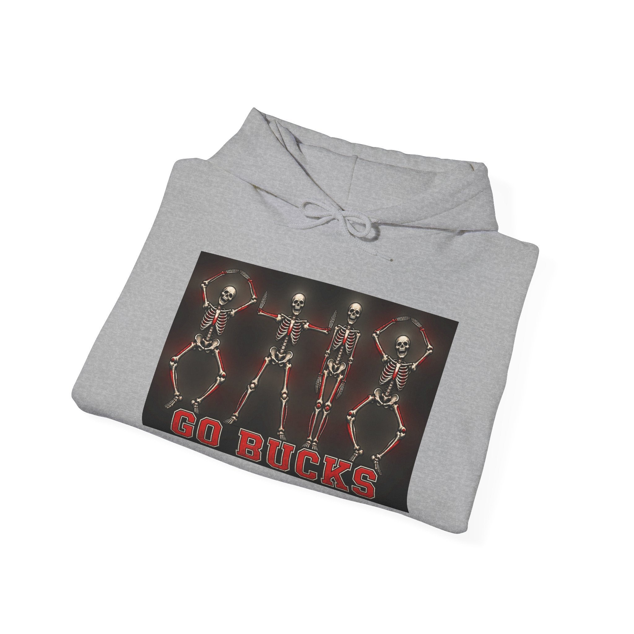 Go Bucks Hoodie — Vintage Red Deer Antlers Graphic Hooded Sweatshirt