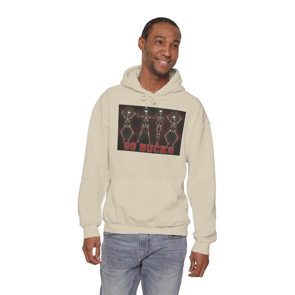 Go Bucks Hoodie — Vintage Red Deer Antlers Graphic Hooded Sweatshirt