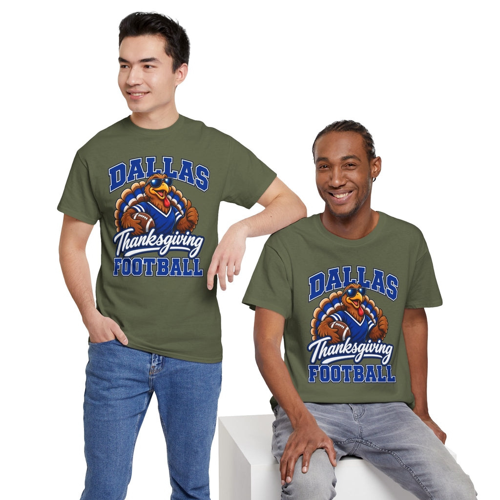Dallas Thanksgiving Football T-Shirt — Turkey Mascot Game Day Tee
