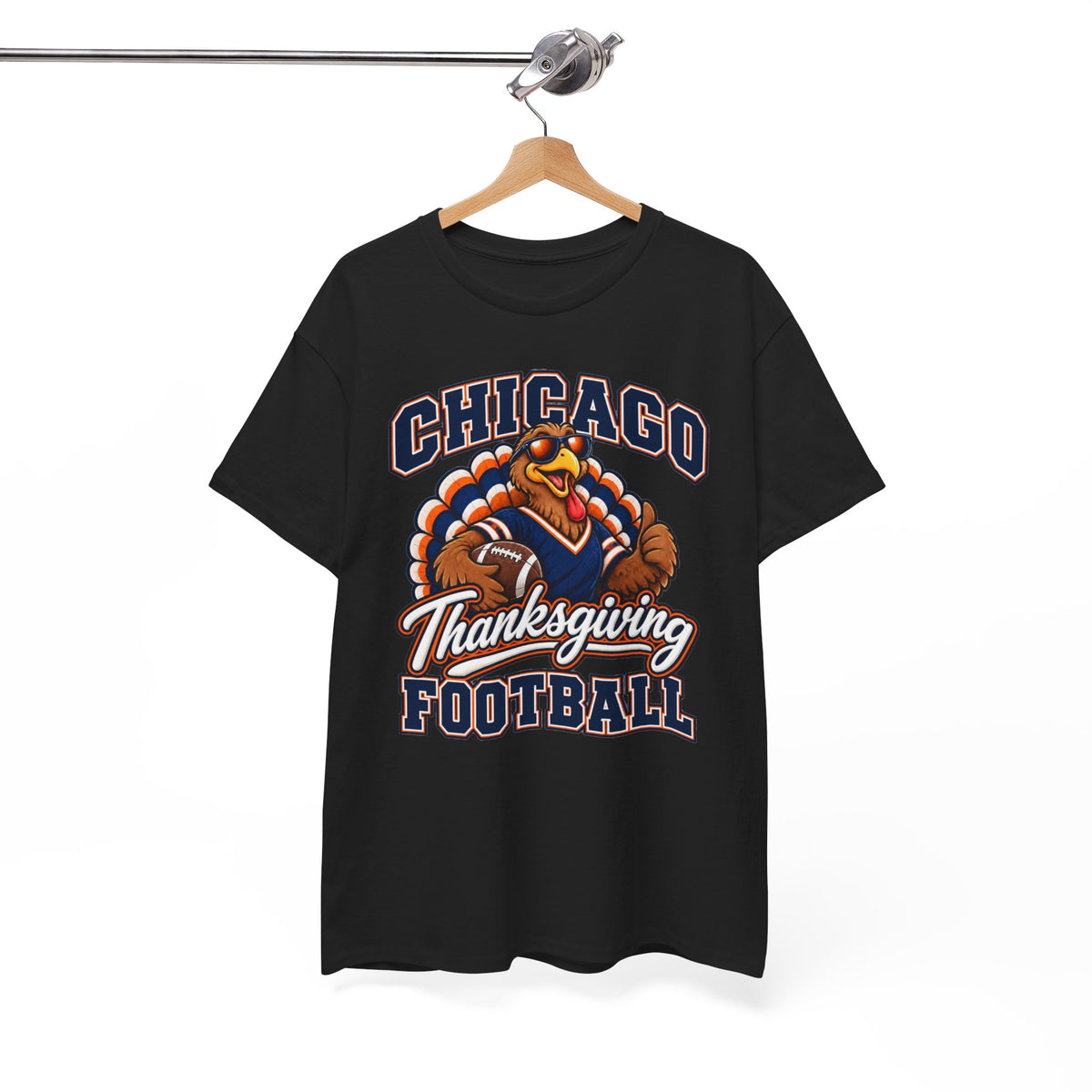 Chicago Thanksgiving Football T-Shirt — Turkey Mascot Game Day Tee