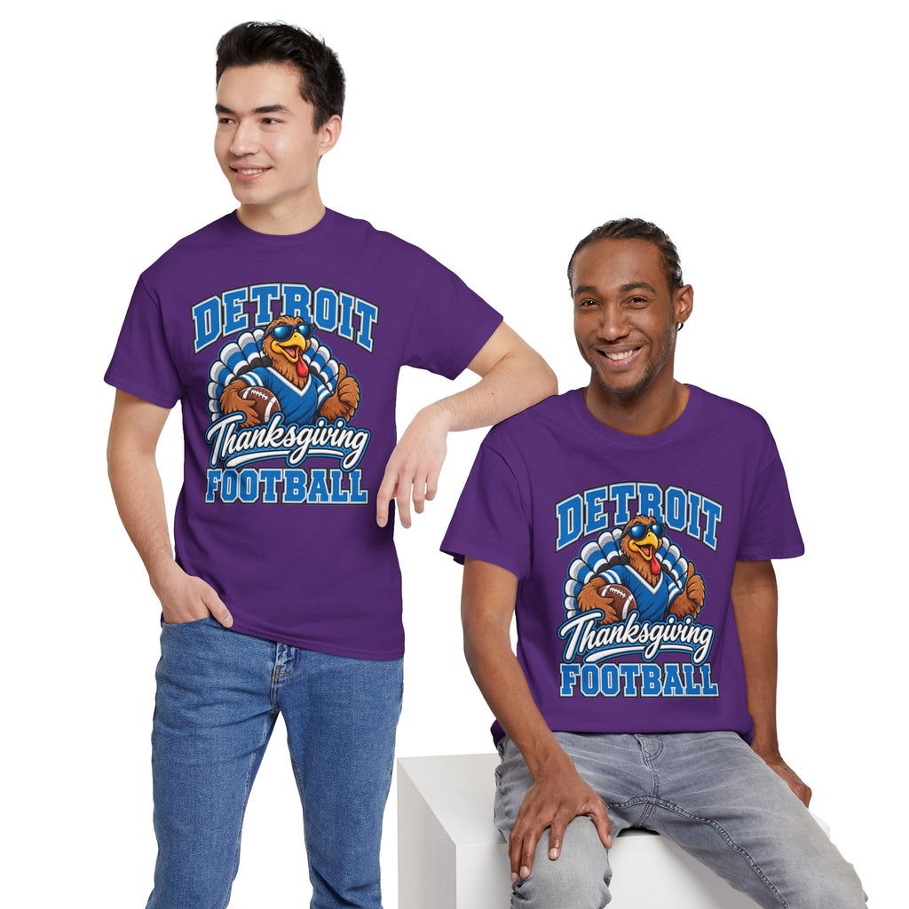 Detroit Thanksgiving Football Tee — Turkey Mascot Game Day Shirt