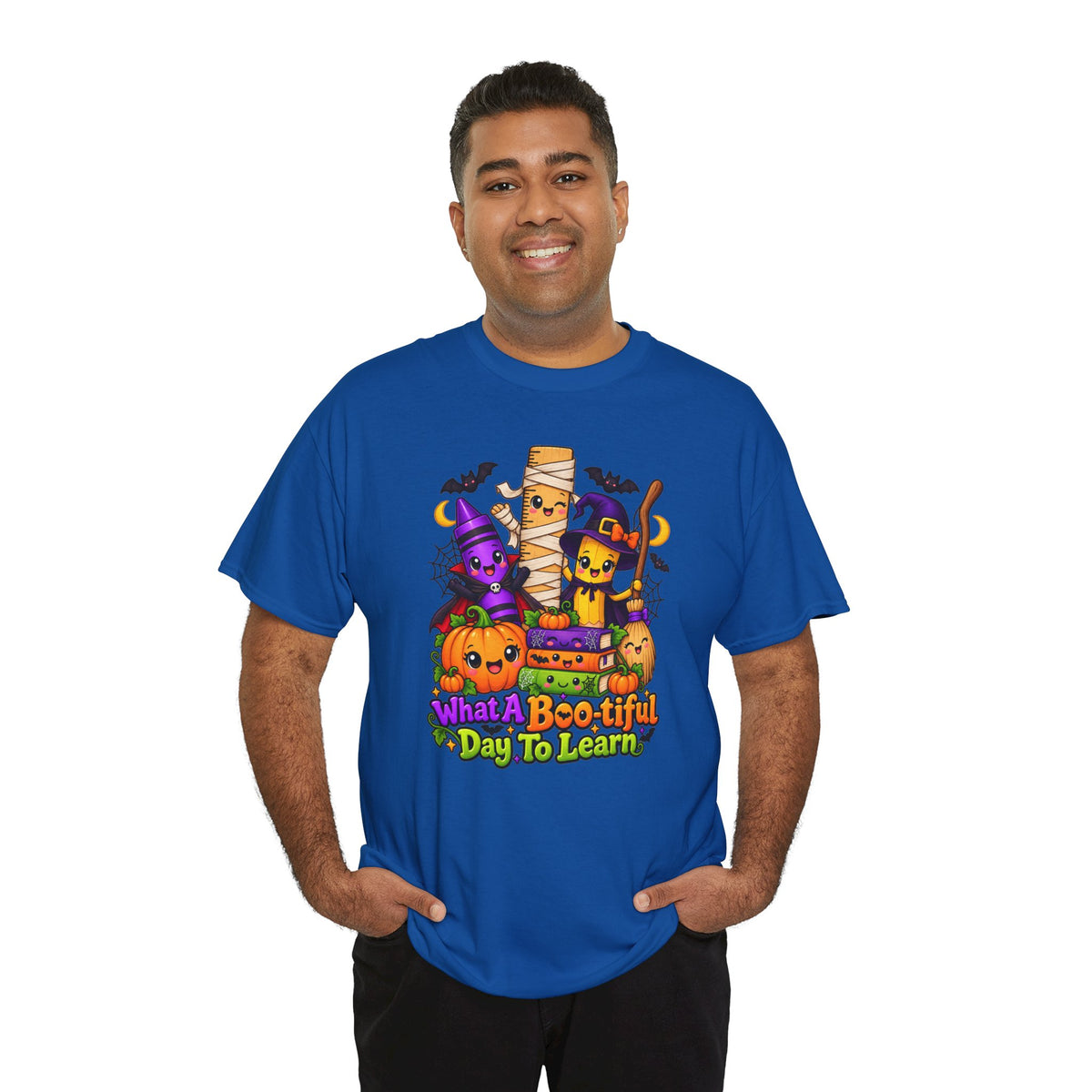 Halloween Teacher Tee — "What A Boo-tiful Day To Learn" Kids' Classroom Shirt