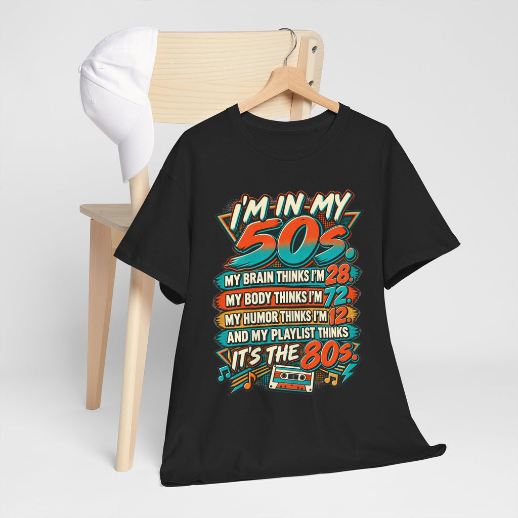 Retro 50s Birthday T‑Shirt — "I'm in My 50s" 80s Playlist Cassette Tee