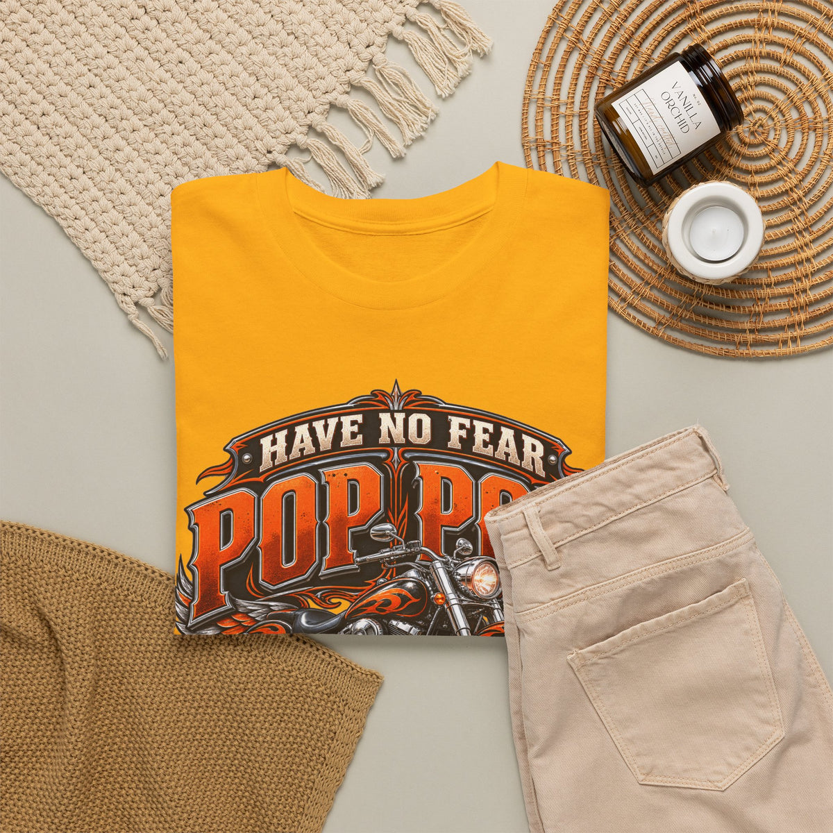 Pop Pop Is Here Motorcycle Dad T-Shirt