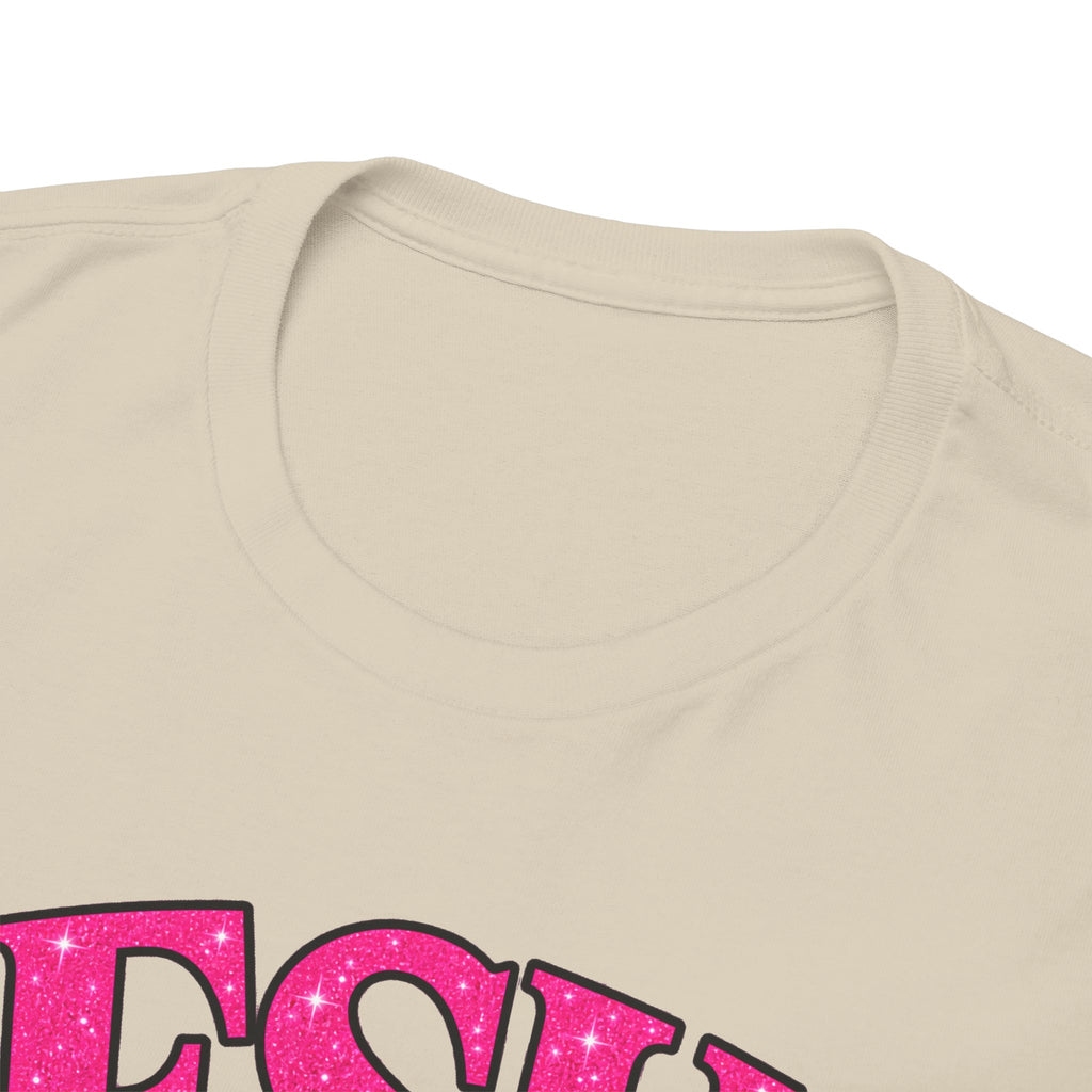 Christian T-Shirt — "JESUS The way, the truth, the life" (John 14:6) Pink Vintage Script