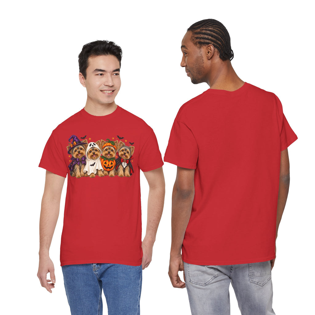 Halloween Yorkie T-Shirt — Cute Yorkies in Costumes (Pumpkin, Ghost, Witch, Vampire)