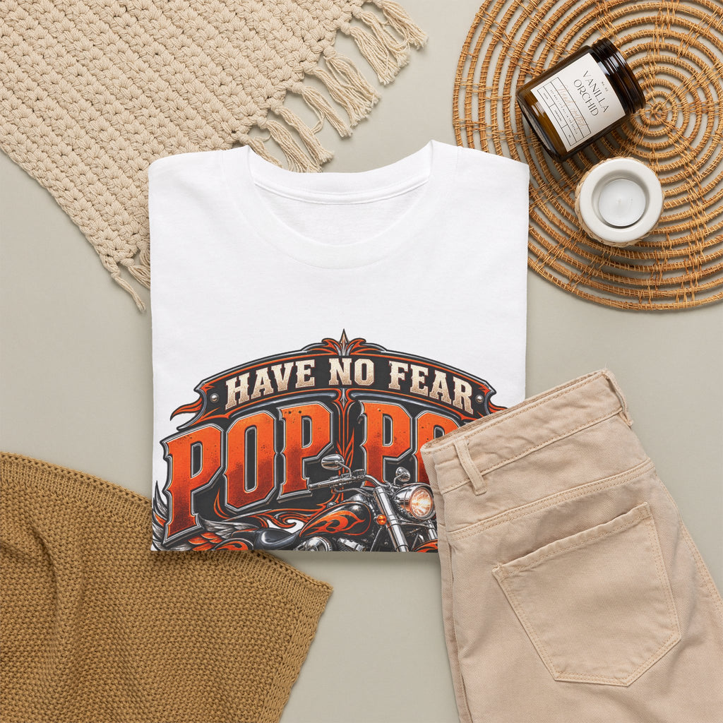 Pop Pop Is Here Motorcycle Dad T-Shirt