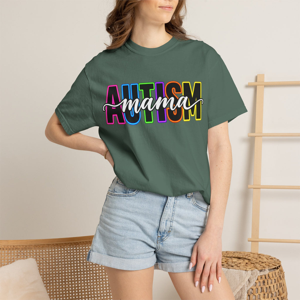 Autism Mama T-Shirt — Colorful Pride Support Tee for Moms