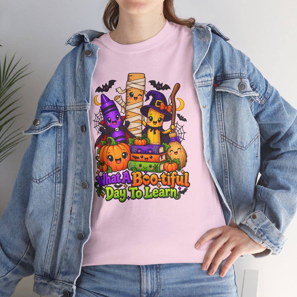 Halloween Teacher Tee — "What A Boo-tiful Day To Learn" Kids' Classroom Shirt