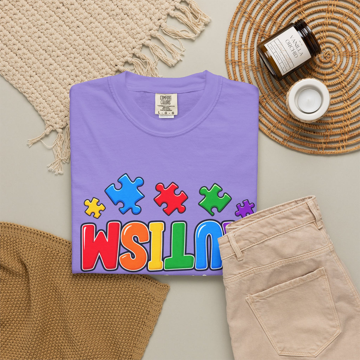 Autism Awareness T-Shirt — "Seeing the World From a Different Angle" Puzzle Design