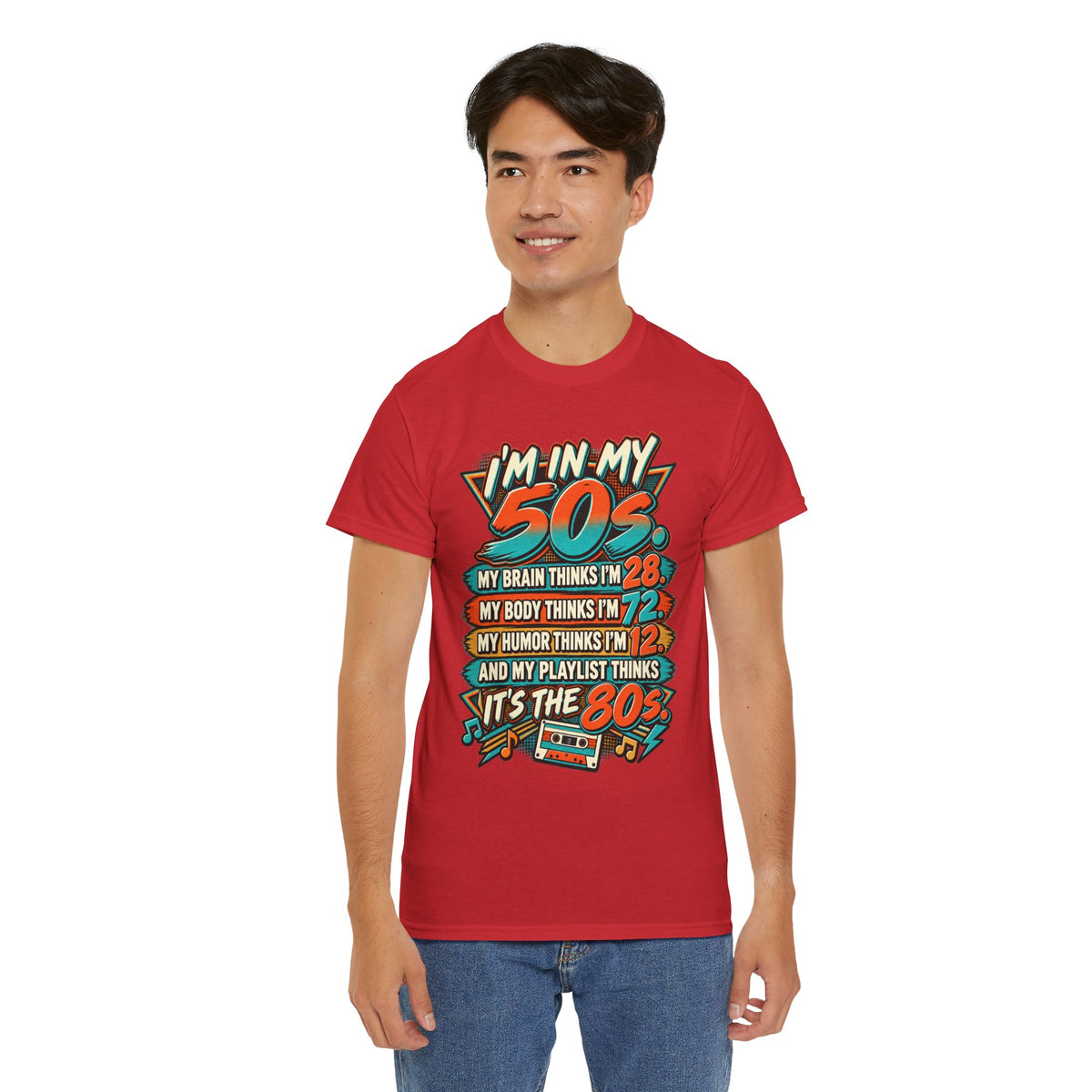 Retro 50s Birthday T‑Shirt — "I'm in My 50s" 80s Playlist Cassette Tee