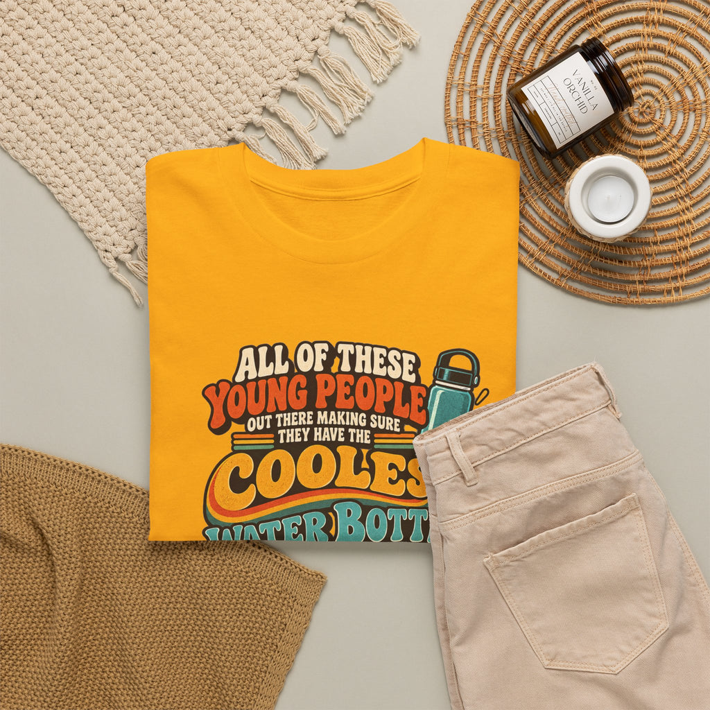 Retro 70s-80s Funny Water Bottle Tee — "Coolest Water Bottle" Graphic T-Shirt