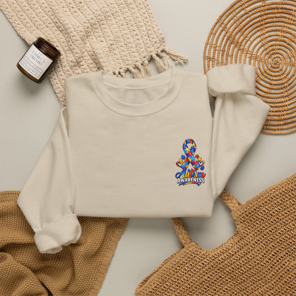 Autism Awareness Ribbon Crewneck Sweatshirt