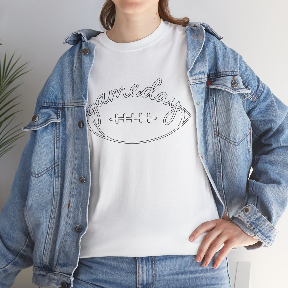 Gameday Football Tee — 'gameday' Script Football Graphic T-Shirt