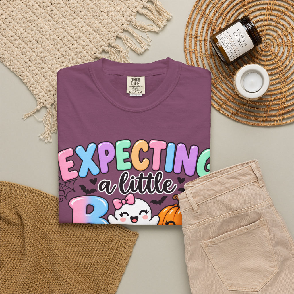 Expecting a Little Boo Maternity T-Shirt — Cute Halloween Pregnancy Tee