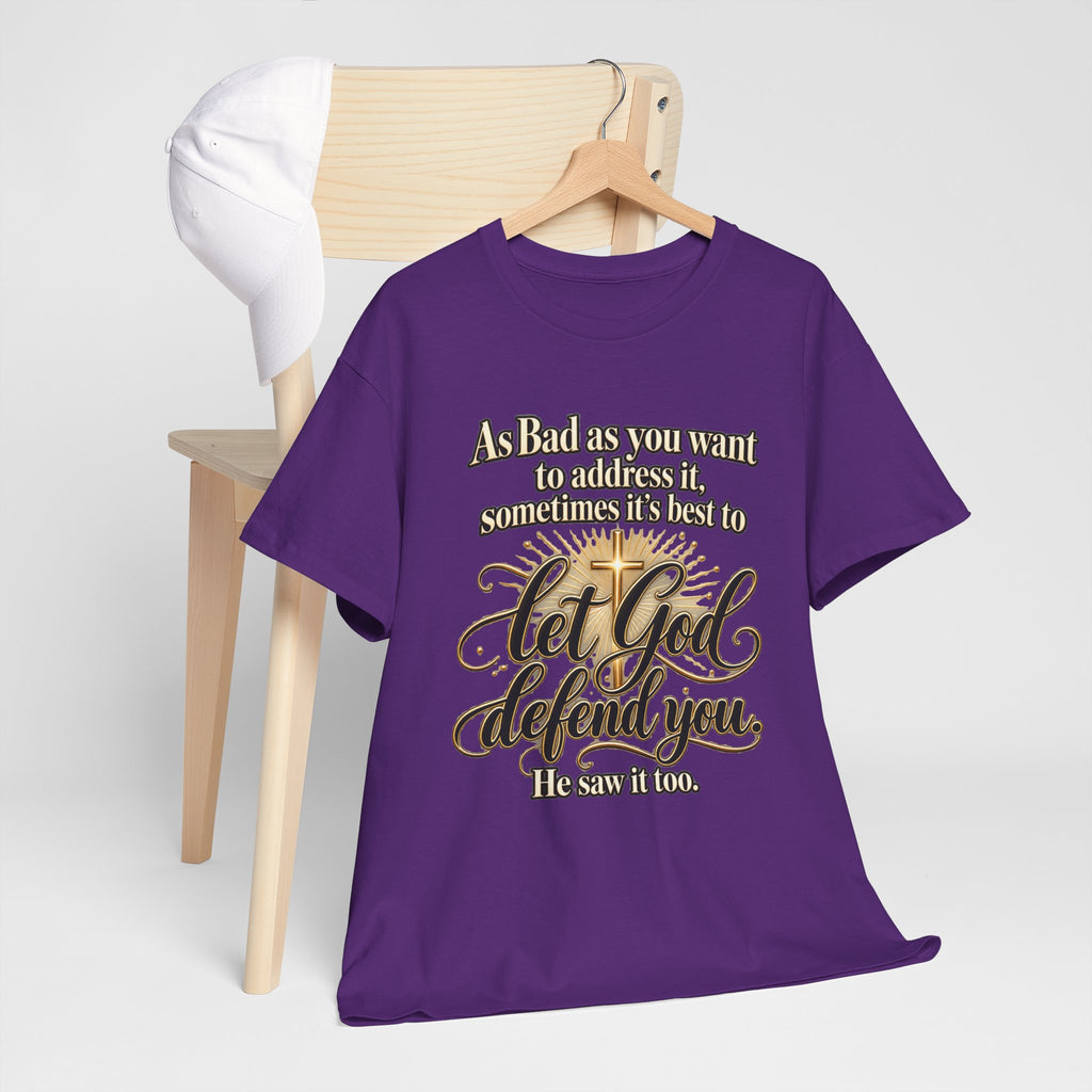Let God Defend You Inspirational Christian T-Shirt