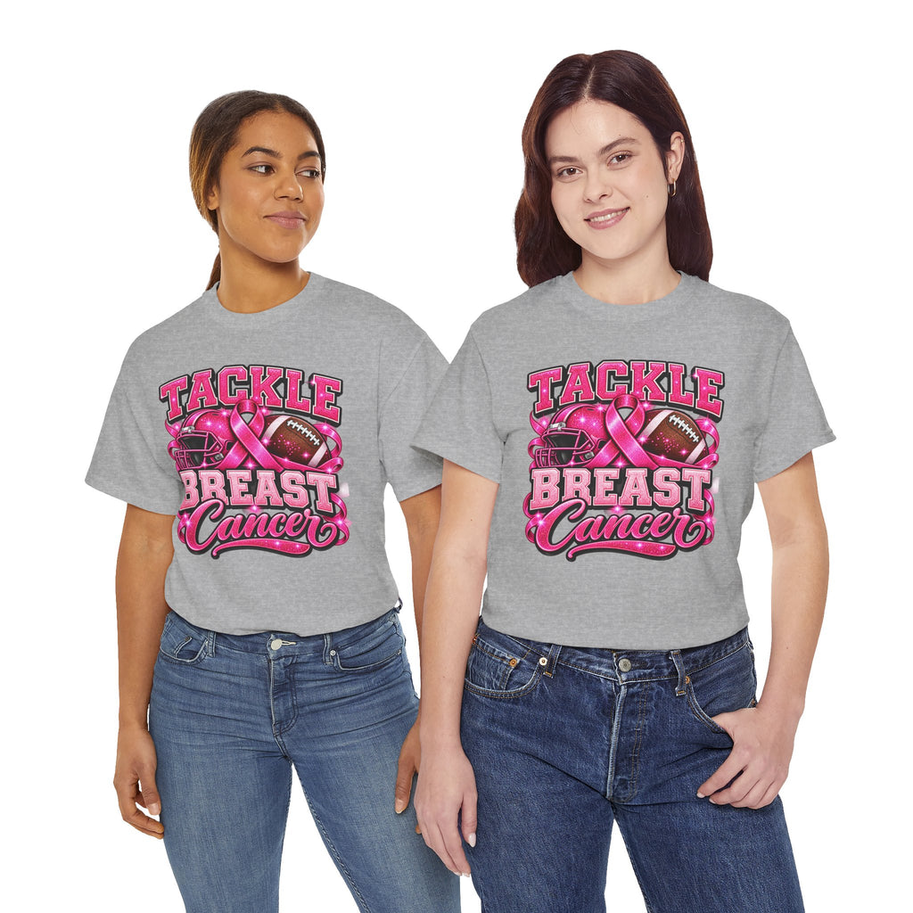 T-Shirt — "Tackle Breast Cancer" Pink Football Awareness Tee