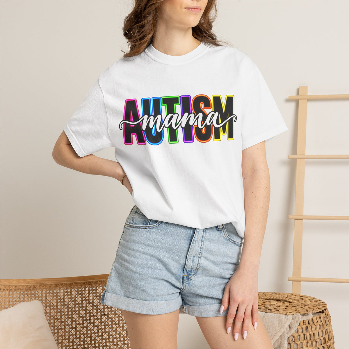 Autism Mama T-Shirt — Colorful Pride Support Tee for Moms