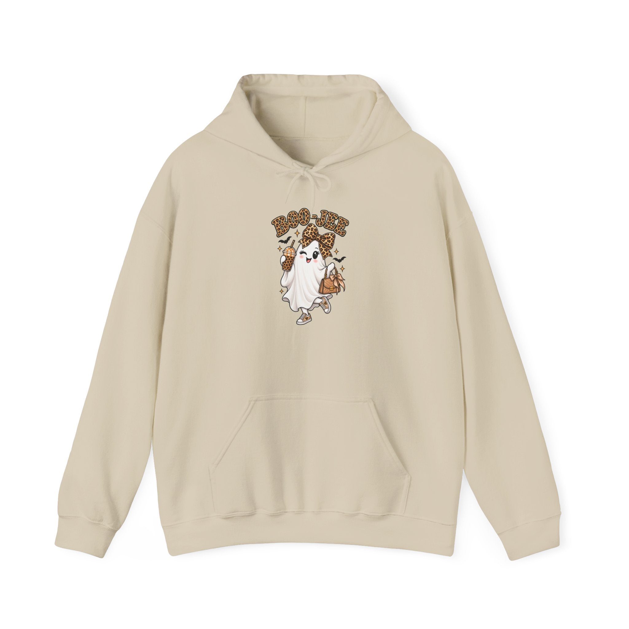 Halloween Ghost Hoodie – Cute Leopard Bow Pumpkin Sweatshirt | Spooky Gift for Women
