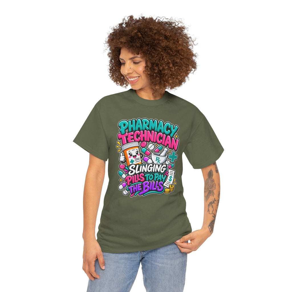 Pharmacy Technician T‑Shirt — "Slinging Pills to Pay the Bills" Graphic Tee