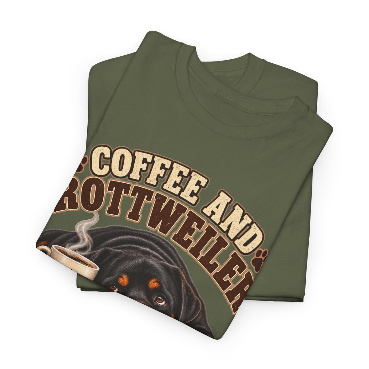 Coffee and Rottweiler Tee — "Coffee and Rottweiler Make Me Happy" Dog Lover Shirt