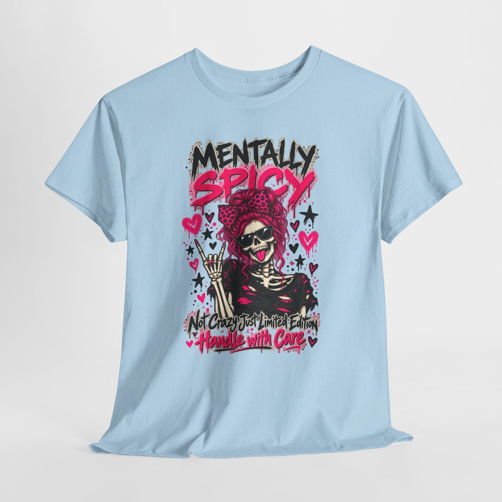Mentally Spicy Skeleton Graphic T-Shirt