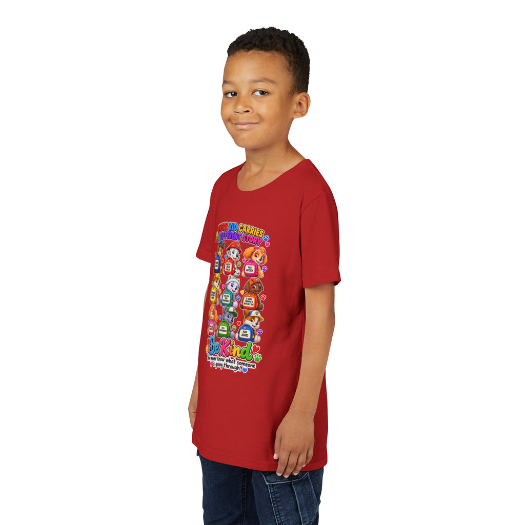 Be Kind Youth Short Sleeve Tee – Colorful Cartoon Character Shirt